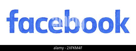 Kiev, Ukraine - February 10, 2021: Facebook logo in watercolor design, vector illustration. Facebook is a popular social networking service Stock Vector