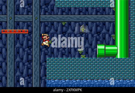 Kiev, Ukraine - September 09, 2021: Mario at the end of level, art of ...