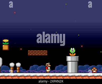 Kiev, Ukraine - September 09, 2021: Set of big Mario moves, art of 16 ...