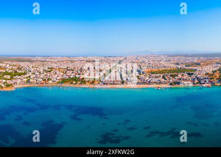 Didim city beach aerial panoramic view. Didim is a town in Aydin Province in Turkey. Stock Photo