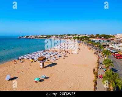 Didim city beach aerial panoramic view. Didim is a town in Aydin Province in Turkey. Stock Photo