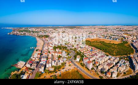 Didim city beach aerial panoramic view. Didim is a town in Aydin Province in Turkey. Stock Photo