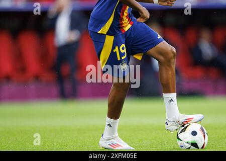 Lamine Yamal with his f50 shoes seen during UEFA Euro 2024 Round of 16 ...