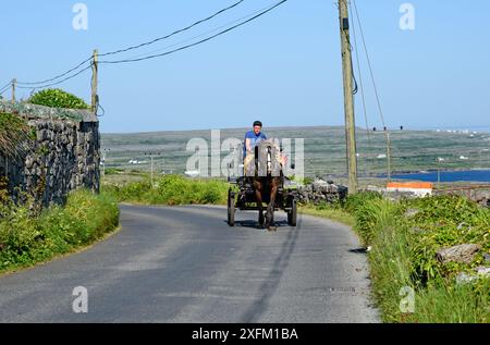 Inishmore, Ireland 05 June, 2024. horse and carriage on the aran islands, Inishmore, Ireland Stock Photo