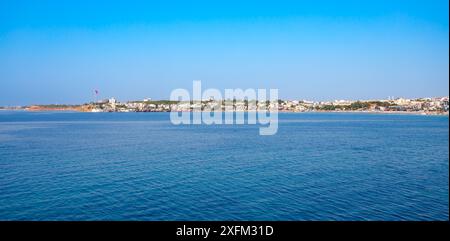 Didim city beach aerial panoramic view. Didim is a town in Aydin Province in Turkey. Stock Photo