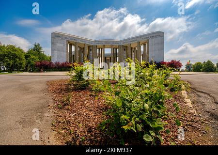 Bastogne, Belgium - July 17 2021: Battle of the Bulge Monument the famous World War II Mardasson memorial in the Belgian Ardennes Stock Photo