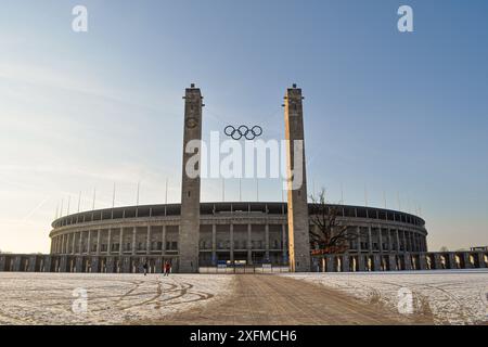 Berlin, Germany. The Olympiastadion (Olympic Stadium), a sports stadium at Olympiapark built for the 1936 Summer Olympics Stock Photo