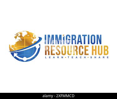 immigration logo vector. Concept of immigration and migration programs, Services and Free Online Evaluation Stock Vector