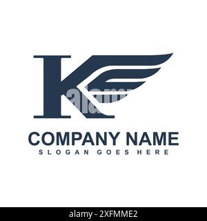 Letter K Wings Logo Design Vector Stock Vector