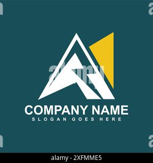 Letter R mountain Logo Design Template With Mountain Shape Stock Vector