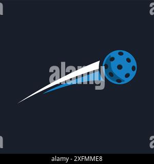 simple pickleball logo with a combination of moving ball and swoosh for any business Stock Vector