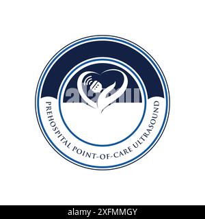 Ultrasound diagnostics logo. Medical research, gynecology clinic, polyclinics, obstetrics and hospitals, vector design and illustration Stock Vector