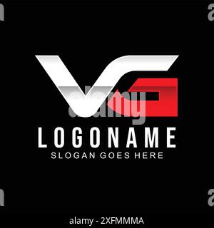 modern letter VG logo isolated on black background Stock Vector