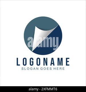 circle paper arrow logo design Stock Vector