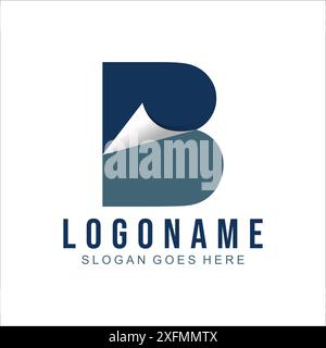 letter B paper logo design Stock Vector