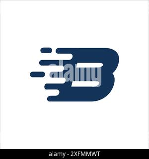 Motion Speed Line Letter B Logo Design Template Element Stock Vector