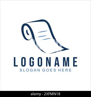minimalist Thermal labels Paper Roll Logo design Stock Vector