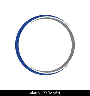 Round graceful frame logo calligraphy element, circle of two moons Stock Vector