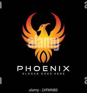 Elegant stylized phoenix bird vector illustration Stock Vector