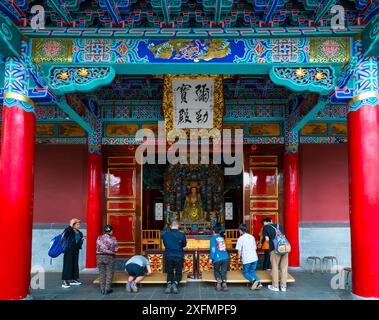 Shrine in Yuantong Buddhist Temple, Kunming, Yunnan, China. April 2016. Stock Photo