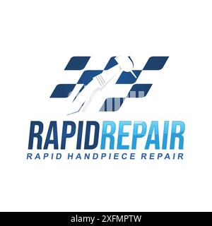 Dental drill color logo. Dental handpiece Stock Vector