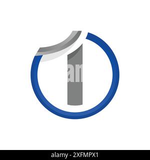 Vector sign number one on the circle Stock Vector
