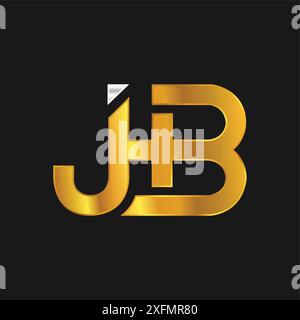 jhb lettering initial monogram logo design Stock Vector