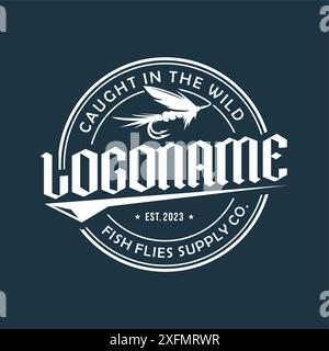 fishing club logo design vector Stock Vector