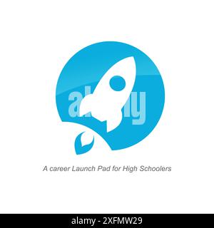Creative and modern rocket logo starship launch template vector design Stock Vector