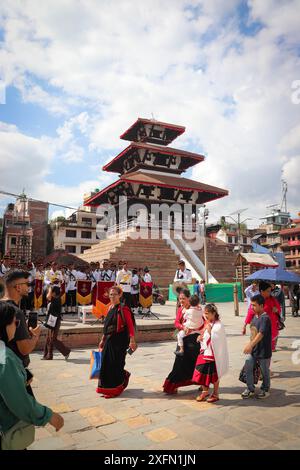 A view of Basantapur Durbar Square, Kathmandu, Nepal. Stock Photo