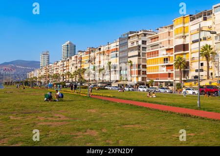 Izmir, Turkey - August 06, 2022: Embankment promenade in the Kordon public park in the centre of Izmir city in Turkey Stock Photo