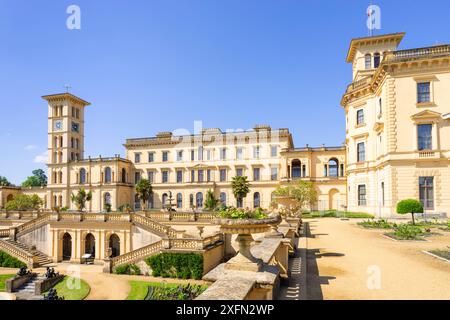 Isle of Wight Osborne House Isle of Wight East Cowes Isle of Wight England UK GB Europe - rear terrace and garden of Queen Victorias summer residence Stock Photo