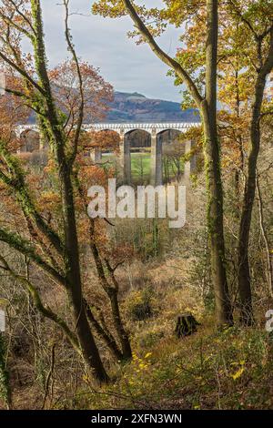 Pont Cysyllte Aqueduct taking the Llangollen canal across the River Dee ...