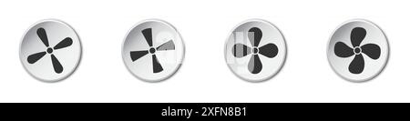 Fan icons collection. Minimalistic flat design. Vector illustration Stock Vector