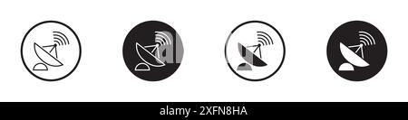 Antenna or satellite dish icon set. Vector illustration Stock Vector