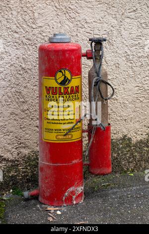 alter Vulkan Kohlensäure-Trockenlöscher vom Vulkan-Werk in Stuttgart Stock Photo
