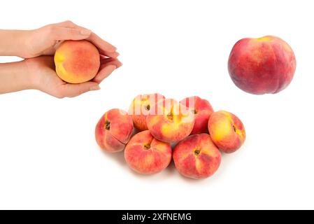 Fig peach isolated on white background. Stock Photo