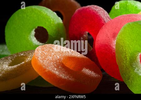 jelly candy on black background Stock Photo