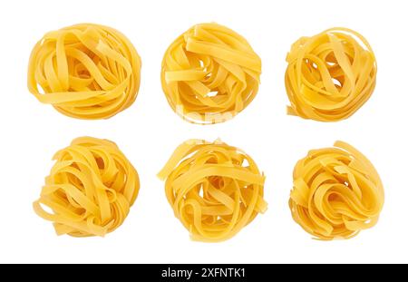 pasta tagliatelle path isolated on white Stock Photo