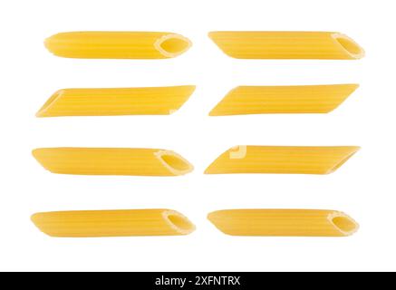 pasta penne rigate path isolated on white Stock Photo
