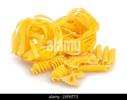 pasta mix path isolated on white Stock Photo