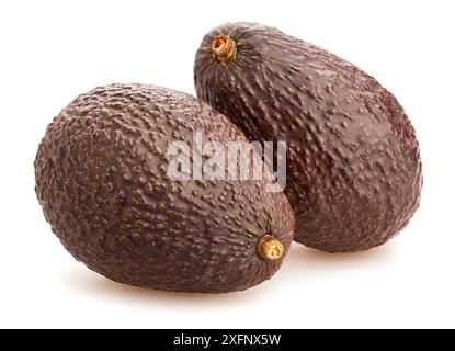 hass avocado path isolated on white Stock Photo