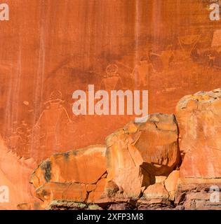 Fremont petroglyphs, Capitol Reef National Park, Utah, USA, 2016. Stock Photo