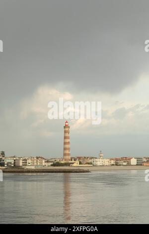 The Farol da Barra lighthouse in Portugal Stock Photo