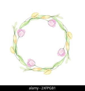 Easter illustration. Frame, wreath Stock Photo