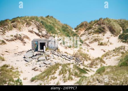 Ruin of a german bunker in Normandy, France from the Second World War ...