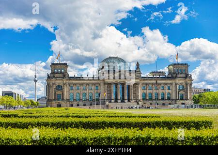 Reichstag building, home of german parliament Bundestag Stock Photo