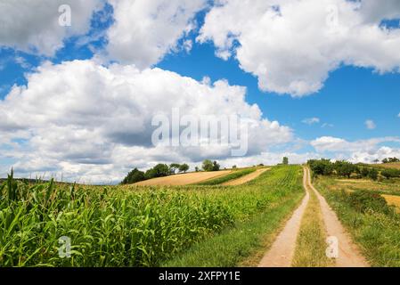 Impressive clouds over land Stock Photo