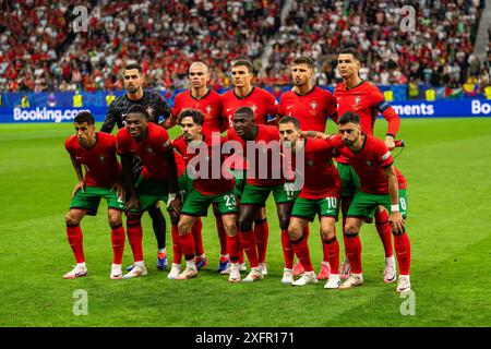 Frankfurt, Germany. 01st, July 2024. The starting-11 of Portugal for the UEFA Euro 2024 round of 16 match between Portugal and the Slovenia at Deutsche Bank Park in Frankfurt. Stock Photo