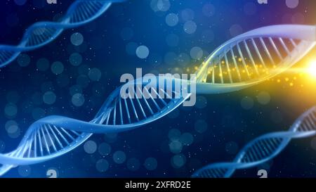 Illustrations of DNA on blue gradient background, banner design ...